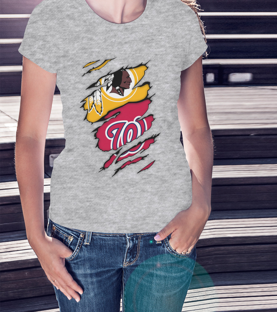 Washington Redskins Nationals Logo Mashup T-Shirt