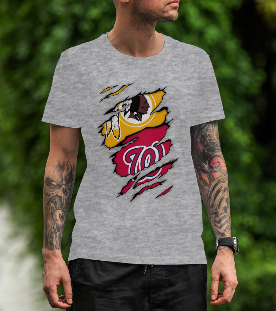 Washington Redskins Nationals Logo Mashup T-Shirt