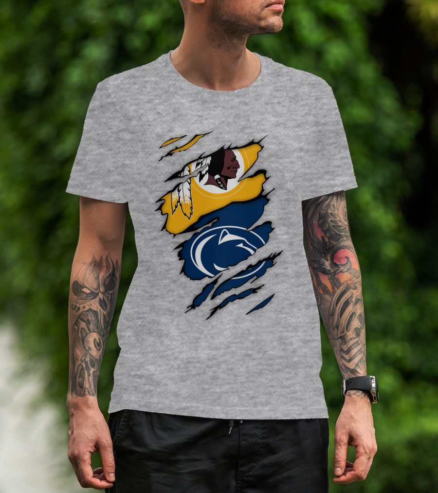 Washington Redskins Penn State Nittany Lions Fan Logo Mashup T-Shirt