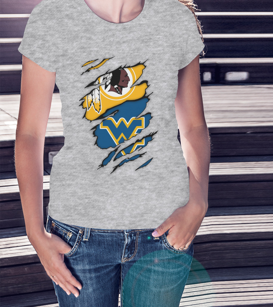 Washington Redskins Wv Mountaineers Collaboration T-Shirt