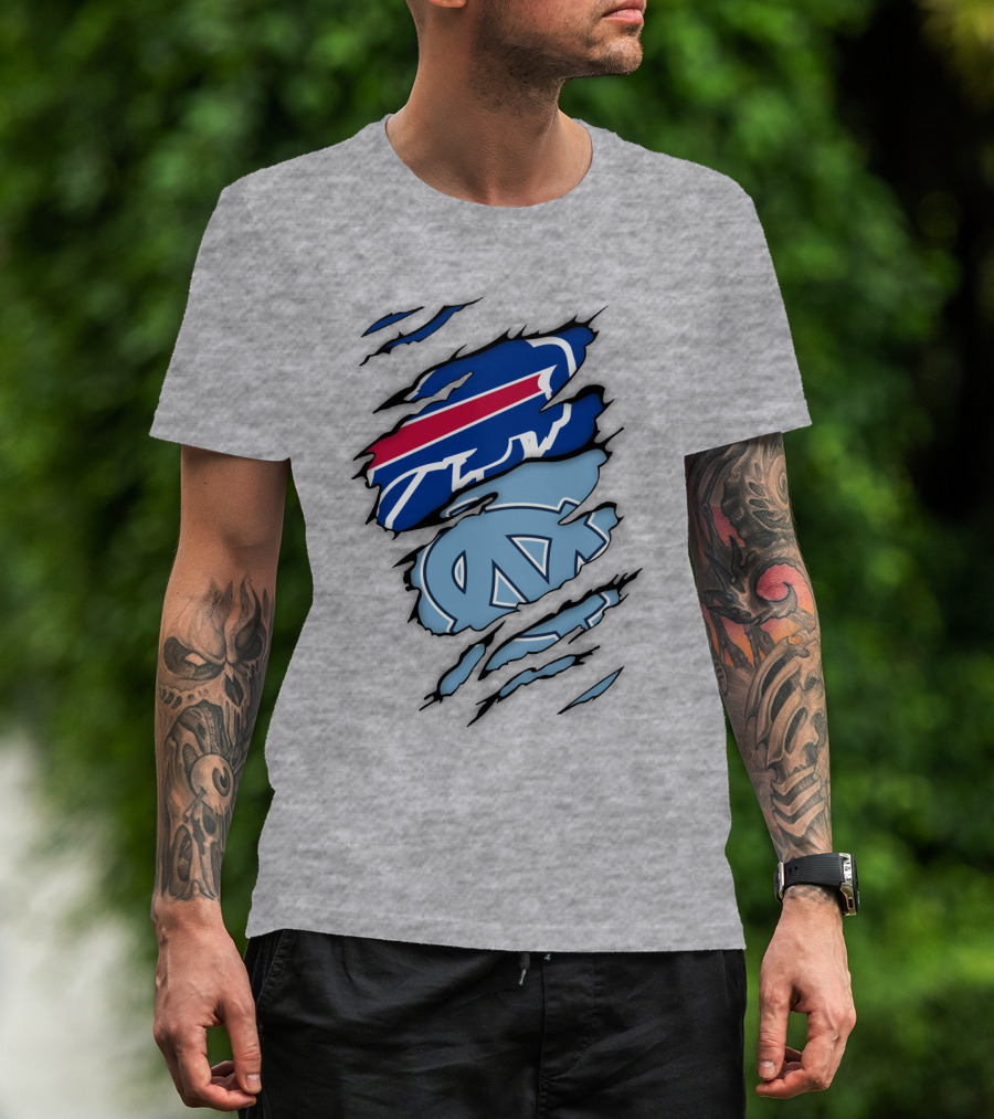 Buffalo Bills North Carolina Tar Heels Logo Claw Marks T-Shirt