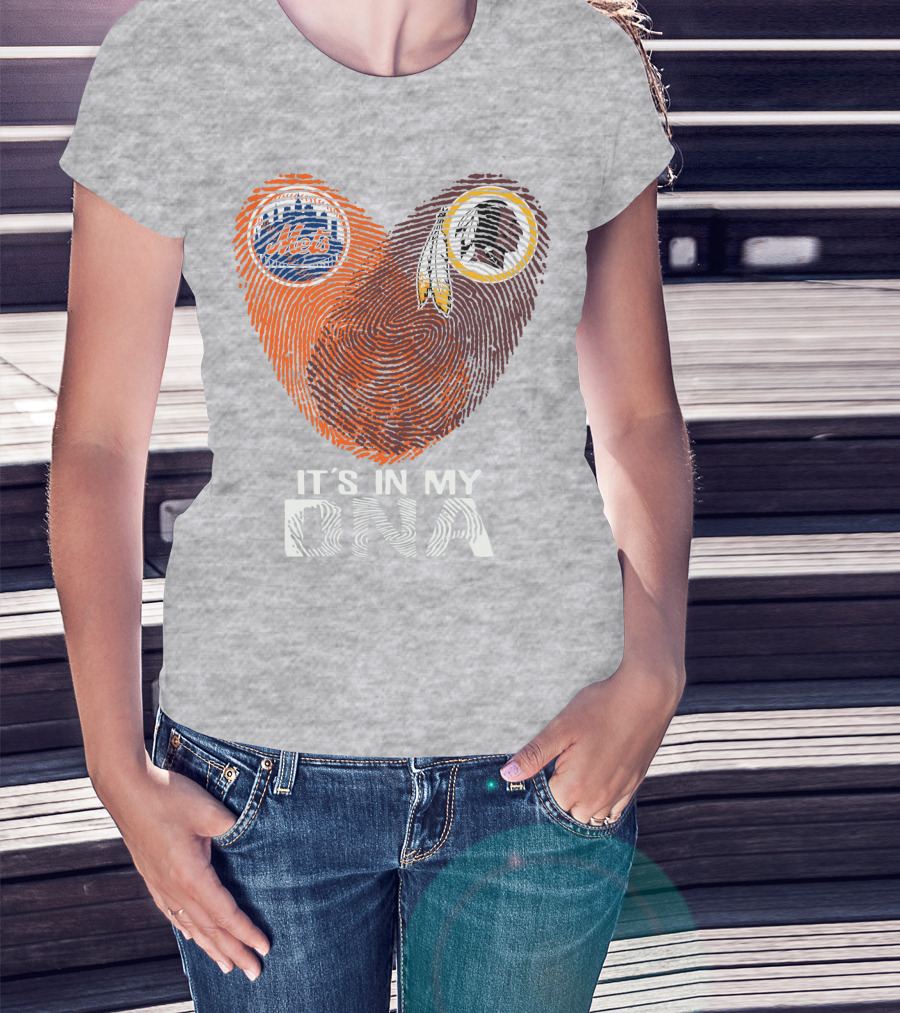 New York Mets Washington Redskins It's In My Dna T-Shirt