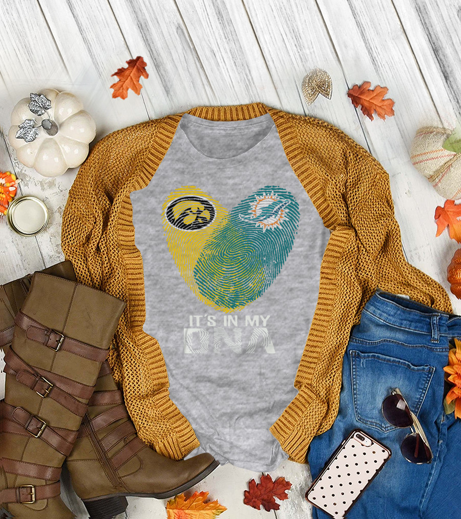 Miami Dolphins Iowa Hawkeyes It's In My Dna T-Shirt