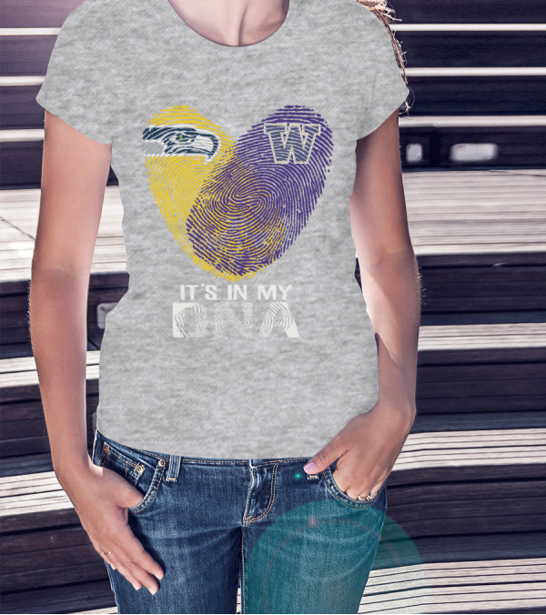 Seattle Seahawks Washington Huskies It's In My Dna T-Shirt