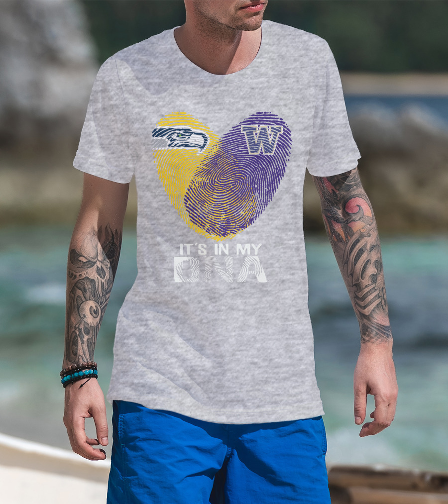 Seattle Seahawks Washington Huskies It's In My Dna T-Shirt