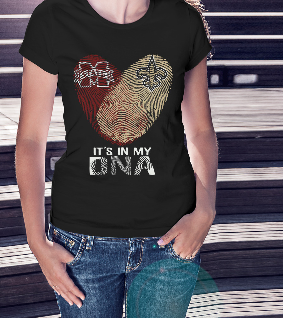 New Orleans Saints Ms State It's In My Dna T-Shirt