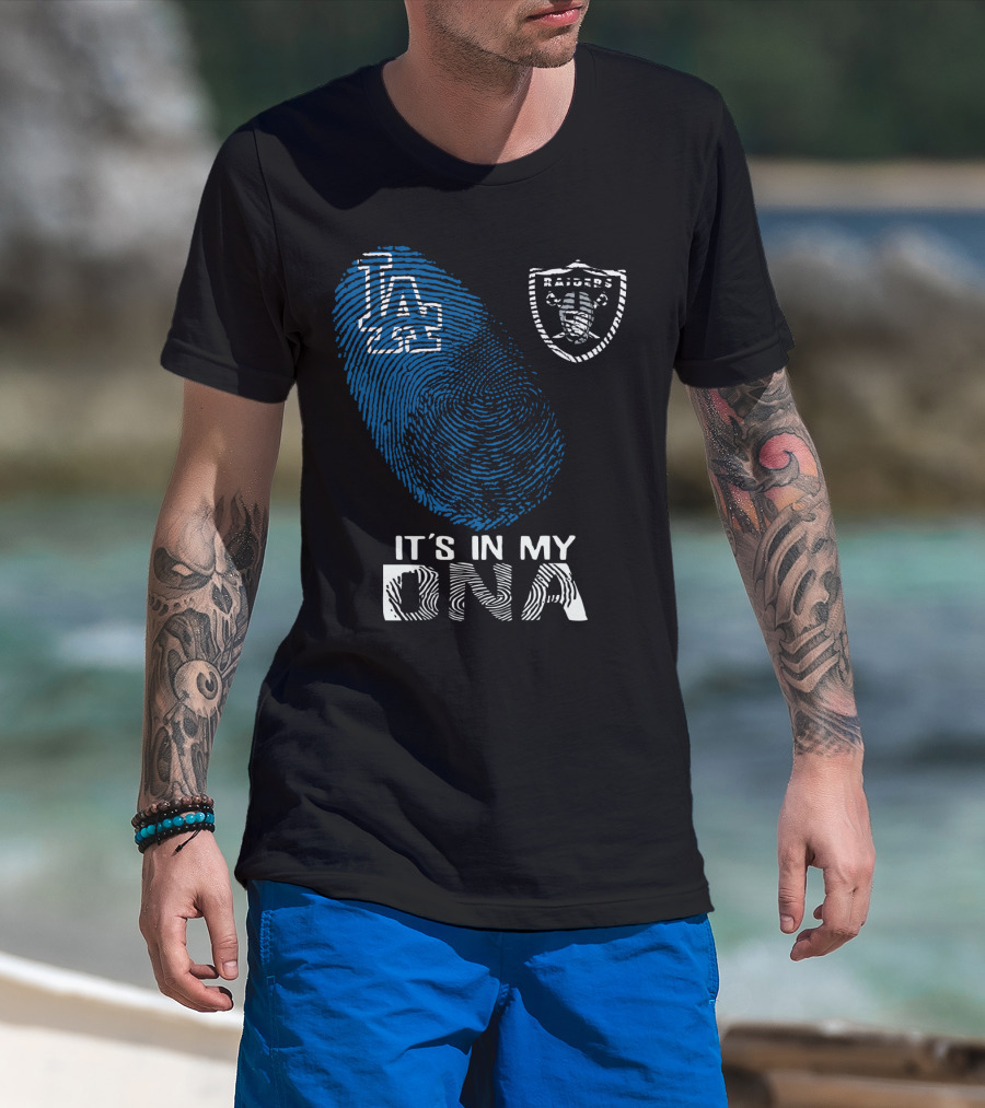 It's In My Dna Oakland Raiders Los Angeles Dodgers T-Shirt
