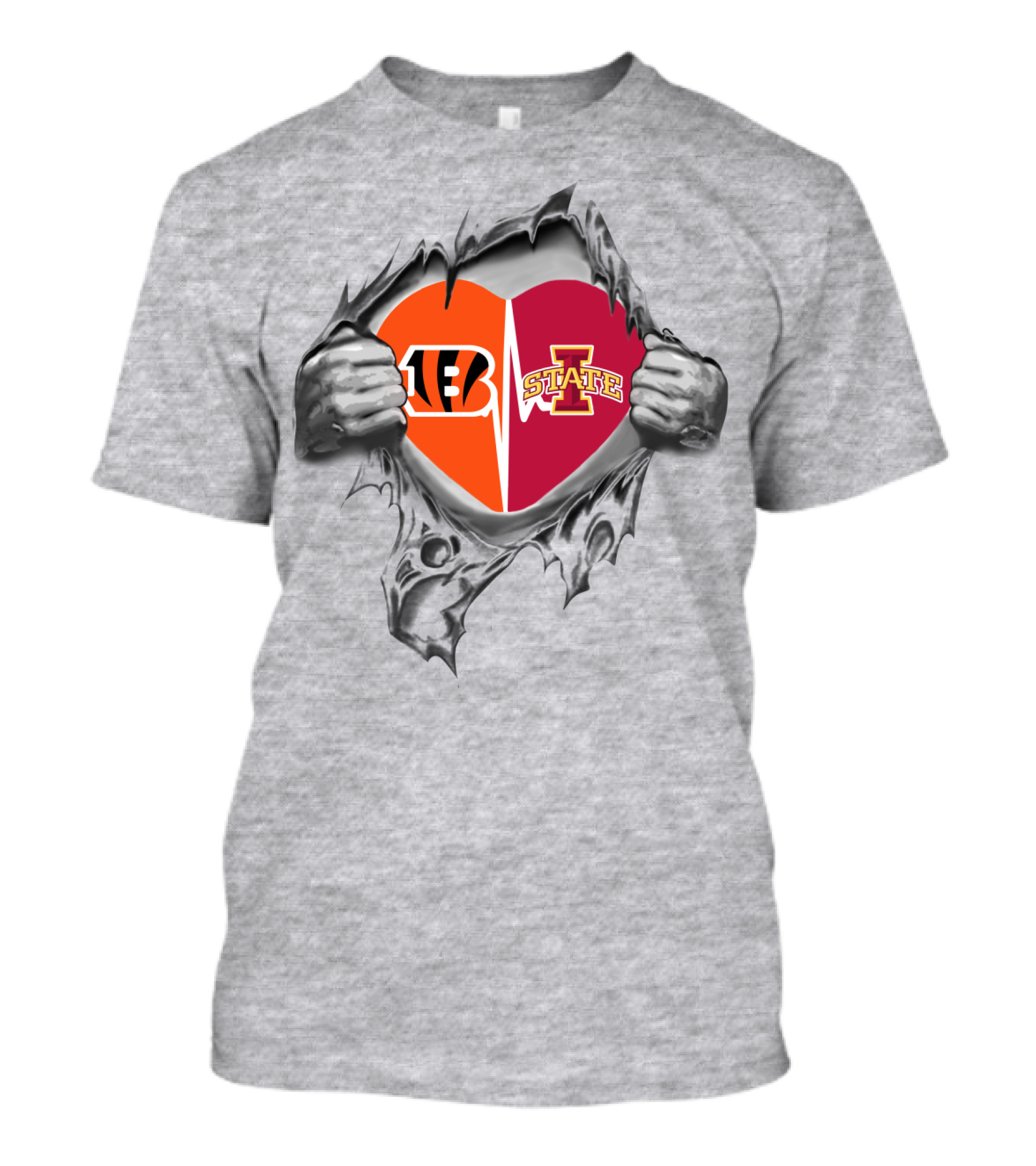 Iowa State Bengals Heart Torn T-Shirt