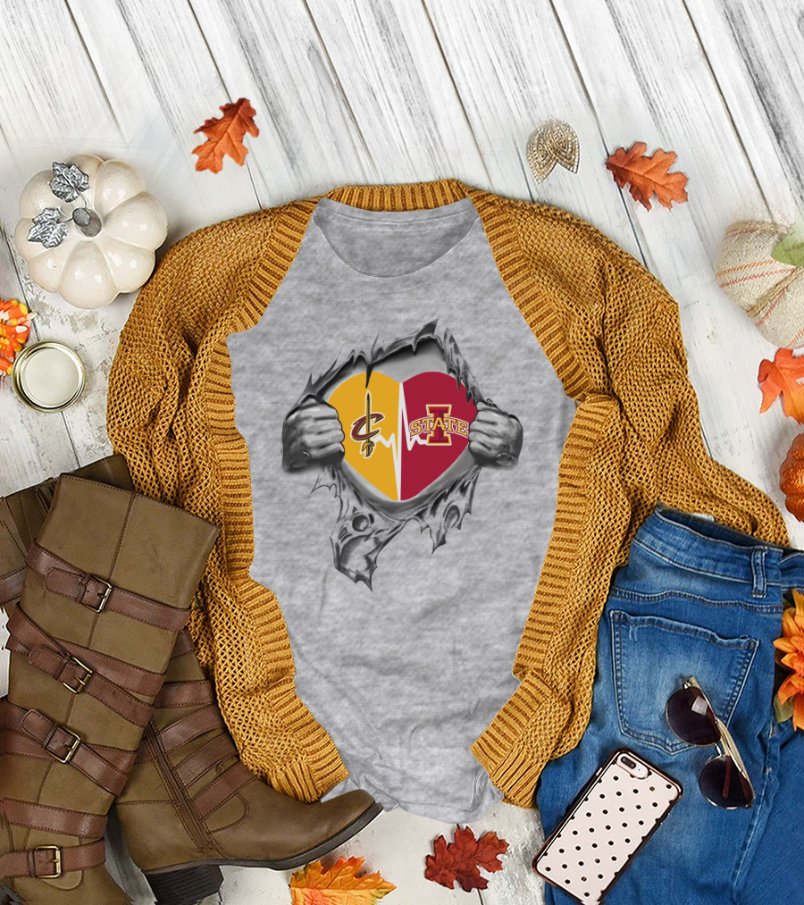 Iowa State Cleveland Cavaliers Heart T-Shirt