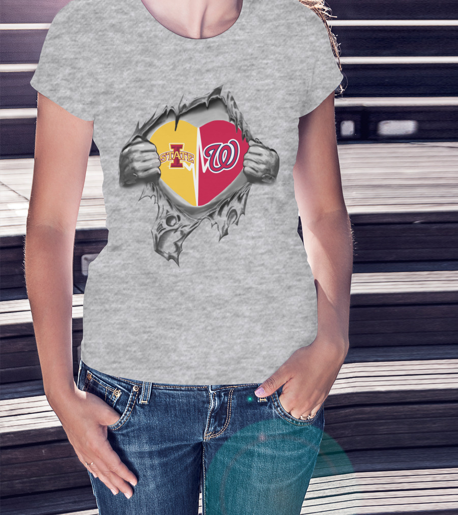 Iowa State Cyclones Washington Nationals Heart T-Shirt