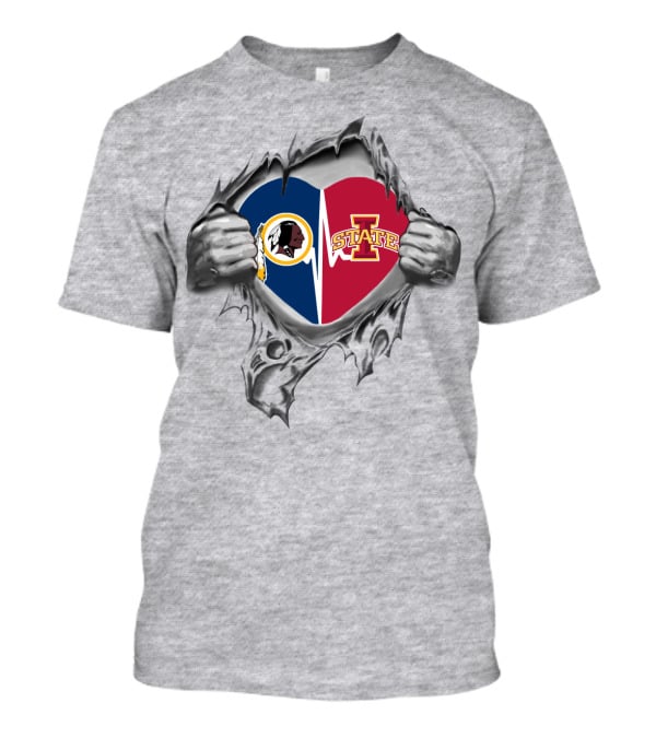 Iowa State Washington Redskins Heart Peel T-Shirt