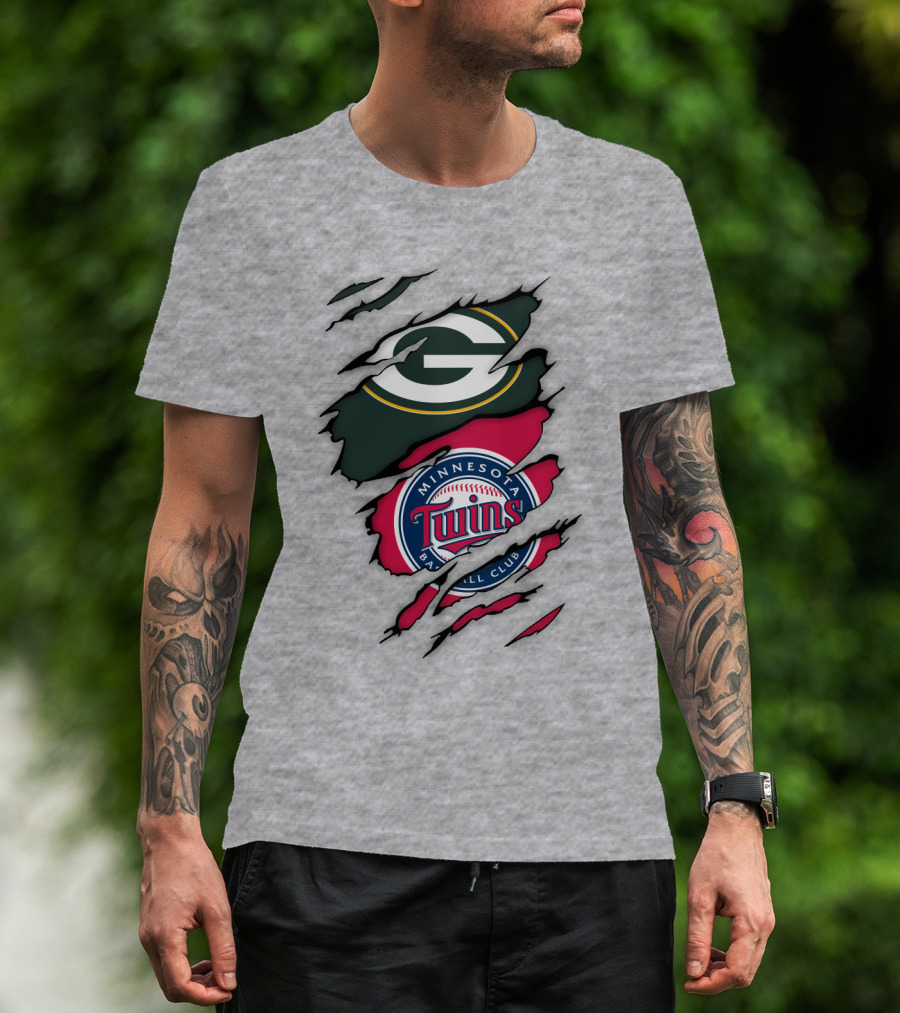 Minnesota Twins Baseball Club Green Bay Packers T-Shirt