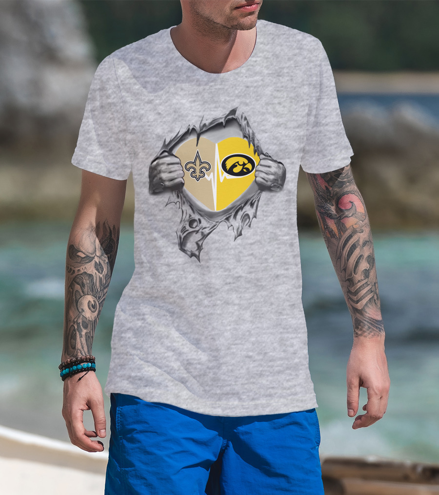 New Orleans Saints Hawkeyes Heart T-Shirt