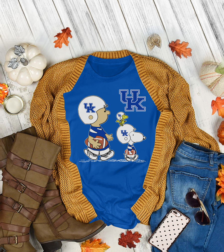 Kentucky Wildcats Peanuts Football Characters UK T-Shirt