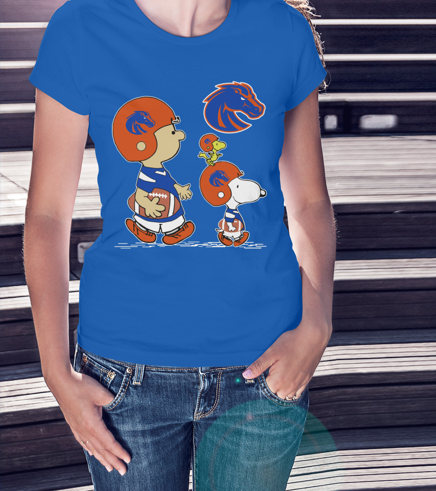 Boise State Broncos Football Characters With Helmets And Mascot T-Shirt