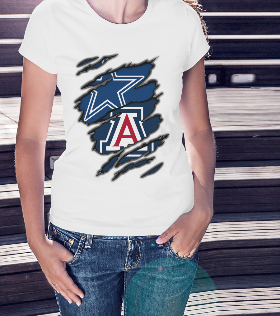 Dallas Cowboys Arizona Wildcats Torn Ripped Claw T-Shirt