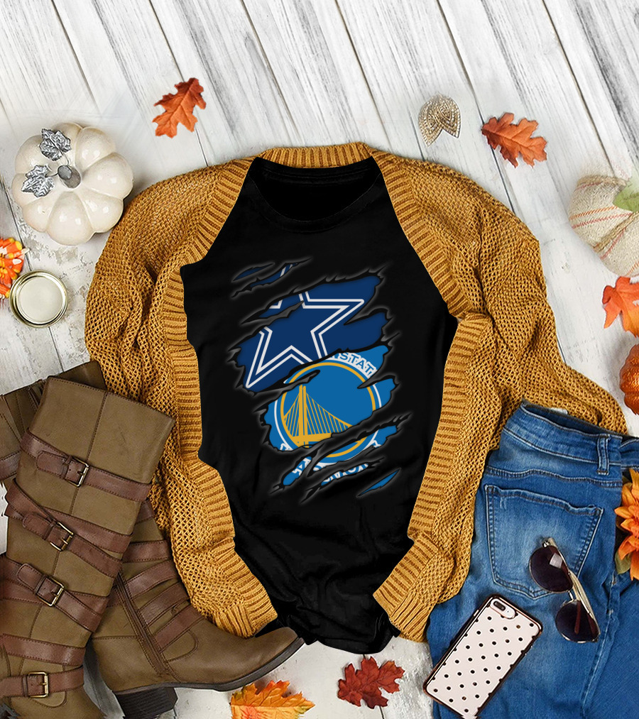 Dallas Cowboys Golden State Warriors Crossover Rip T-Shirt
