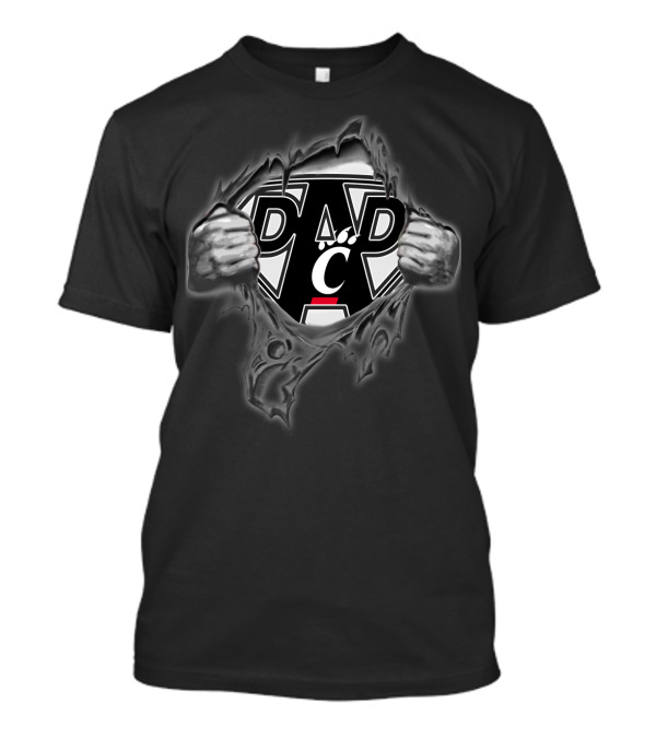 Bearcats Super Dad C Logo With Hands Tearing T-Shirt