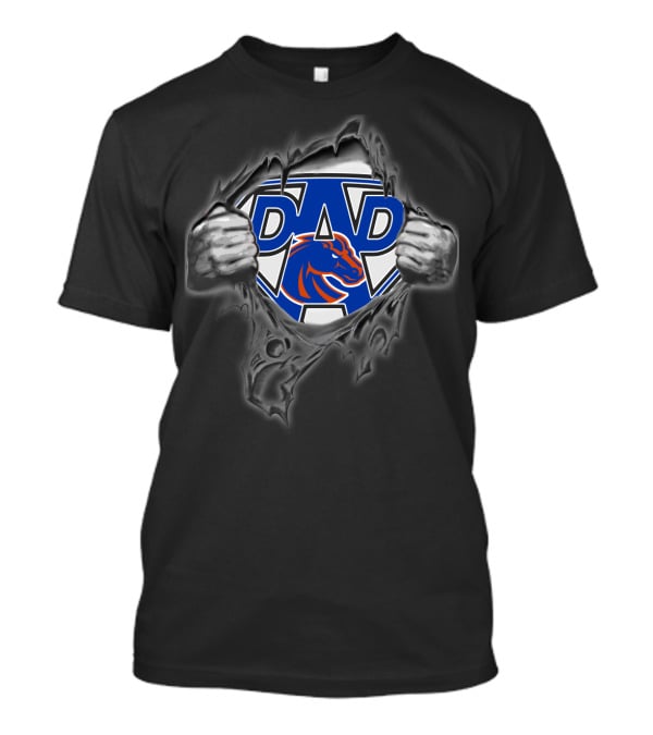 Broncos Dad Superhero Logo Hands Ripping Open T-Shirt