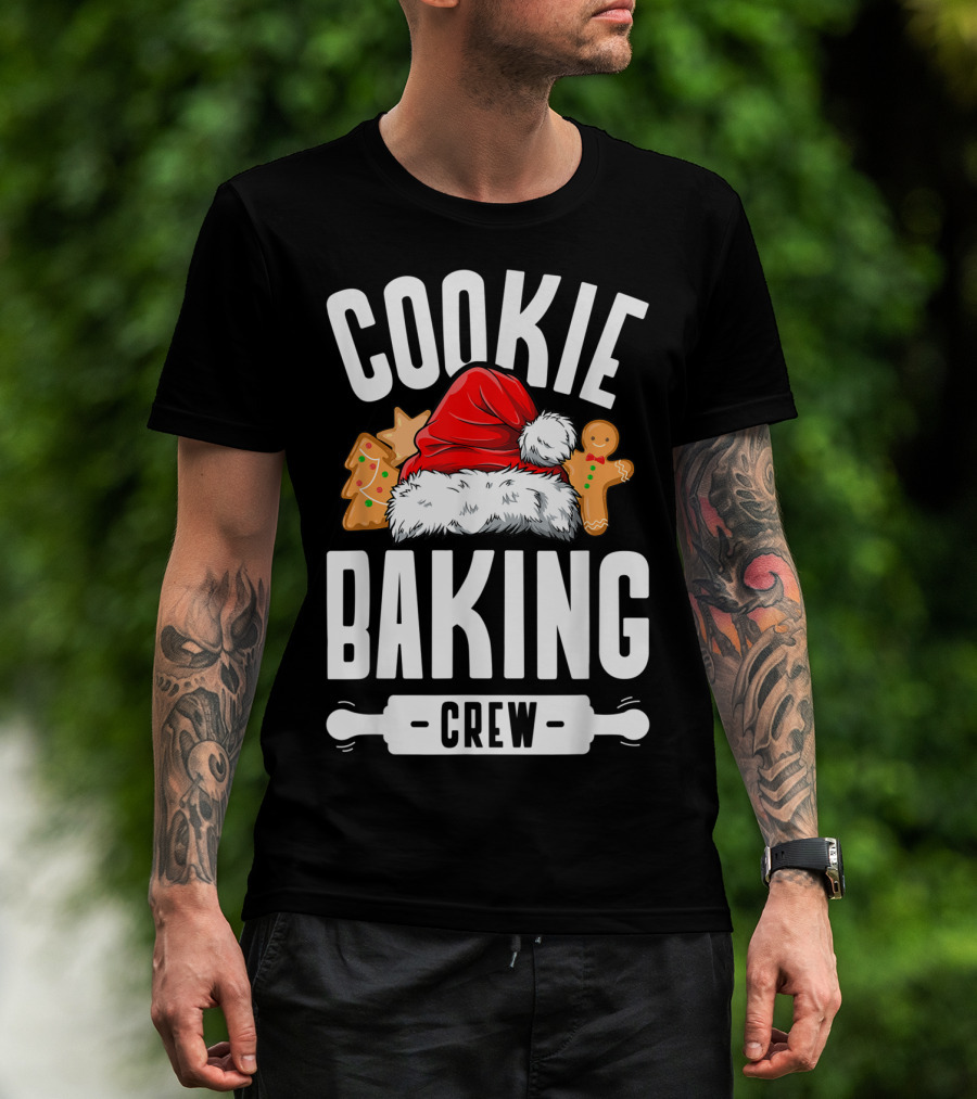 Cookie Baking Crew Christmas Santa Hat Gingerbread Family T-Shirt