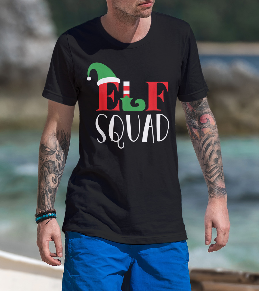 Family Christmas Matching Holiday Elf Squad Group T-Shirt