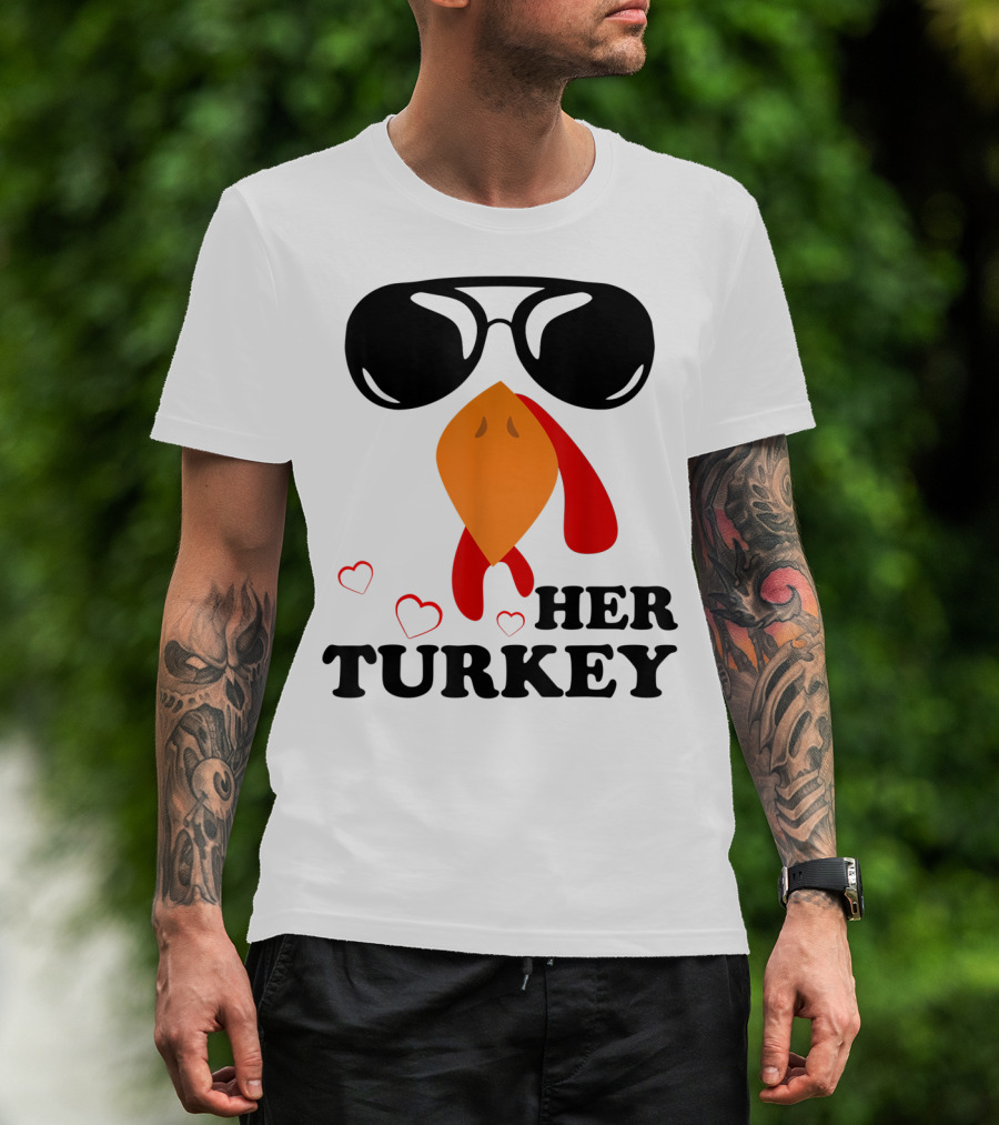 Her Turkey Funny Men's Matching Thanksgiving T-Shirt
