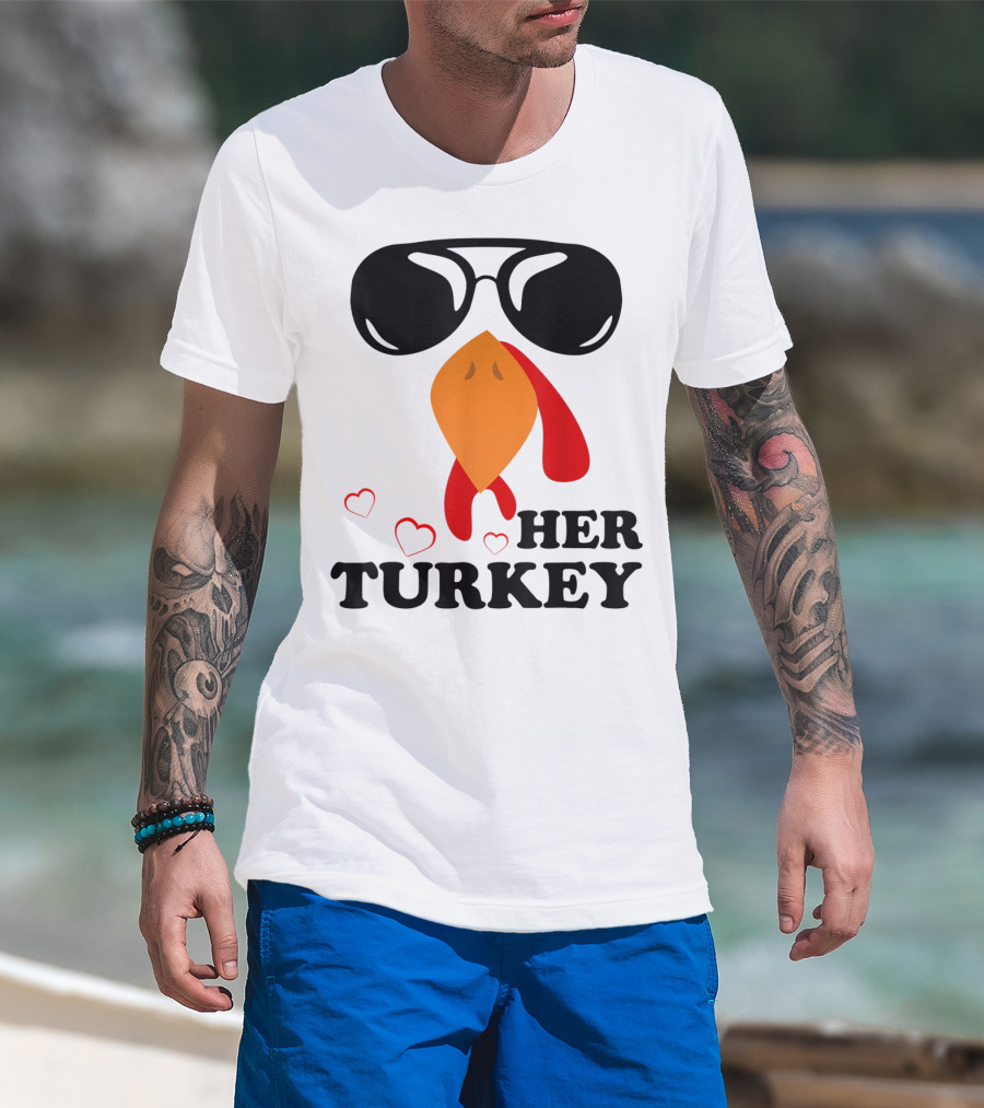 Her Turkey Funny Men's Matching Thanksgiving T-Shirt