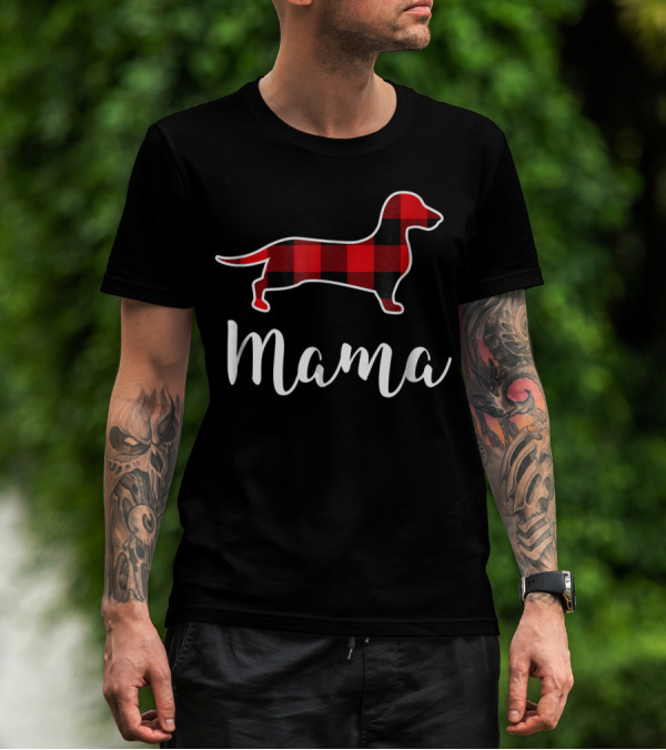Mama Plaid Dachshund T-Shirt