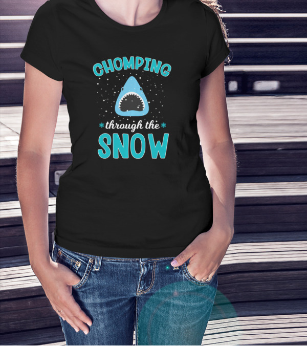 Chomping Through The Snow Shark Christmas T-Shirt
