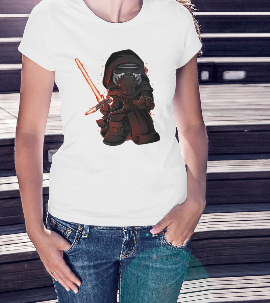 Kylo Ren Chibi With Red Lightsaber T-Shirt
