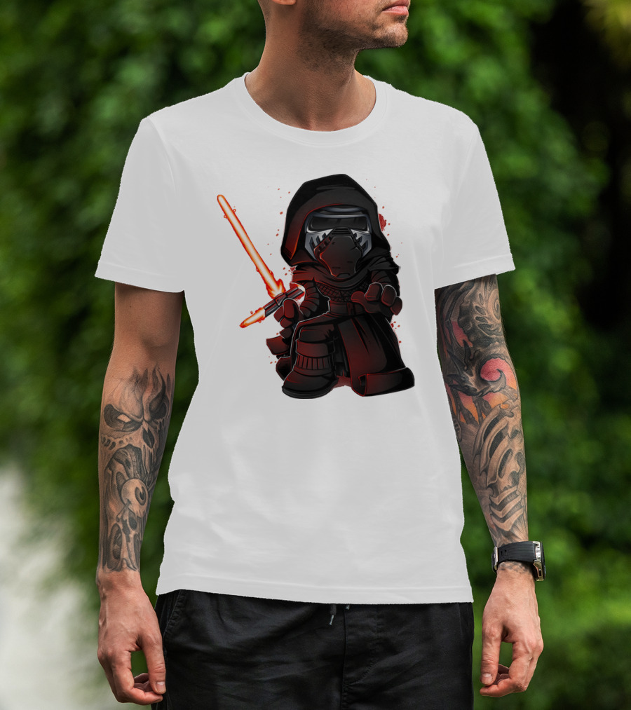 Kylo Ren Chibi With Red Lightsaber T-Shirt