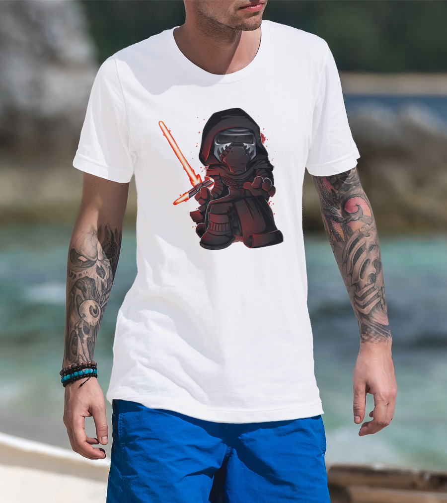 Kylo Ren Chibi With Red Lightsaber T-Shirt