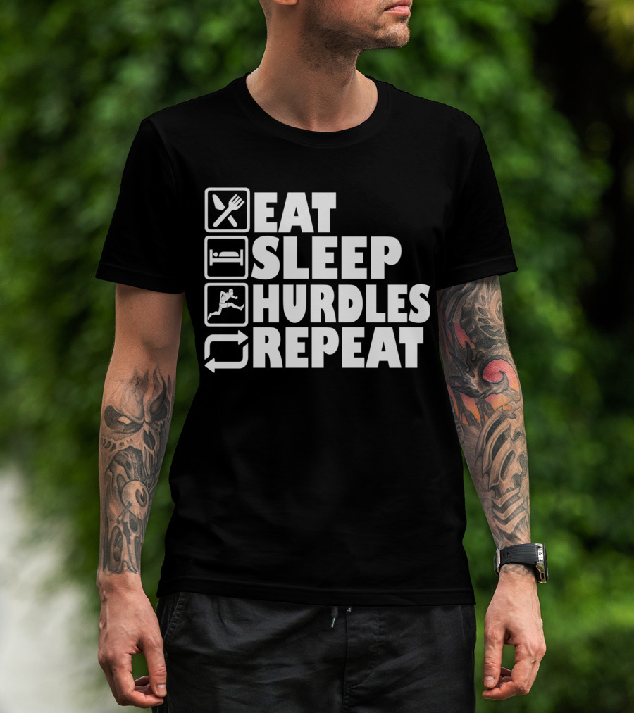 Eat Sleep Hurdles Repeat Hurdling Sequence T-Shirt