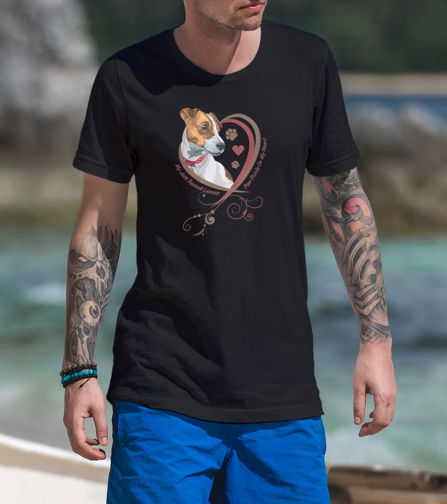 My Jack Russell Leaves Paw Prints On My Heart T-Shirt