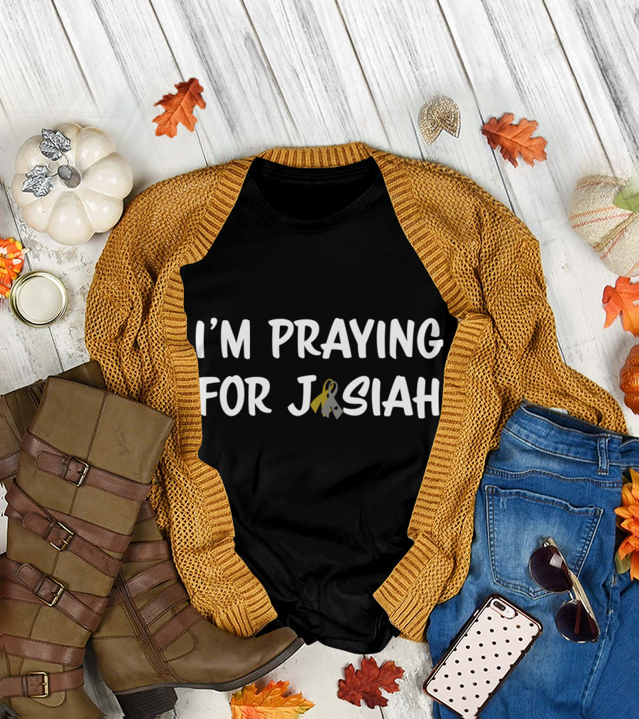 I'm Praying for Josiah Gold and Grey Awareness T-Shirt