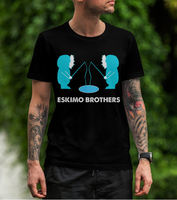 Eskimo Brothers Fishing Ice Hole Funny EBDB T-Shirt