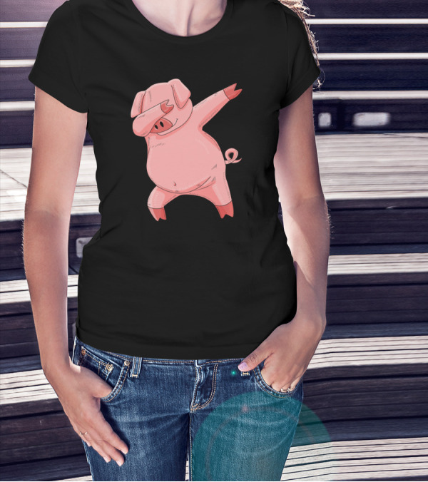 Dabbing Piglet Farmer Pig T-Shirt