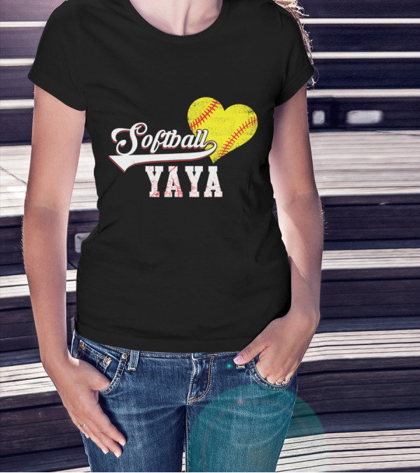 Softball Yaya Heart T-Shirt