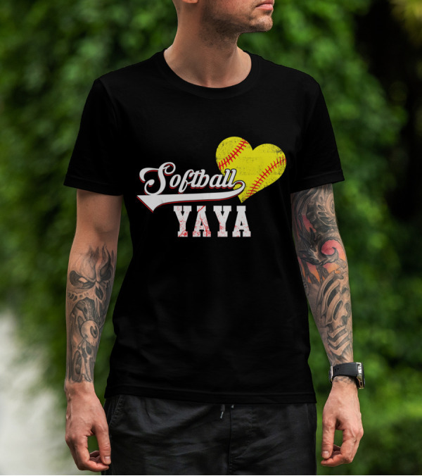 Softball Yaya Heart T-Shirt