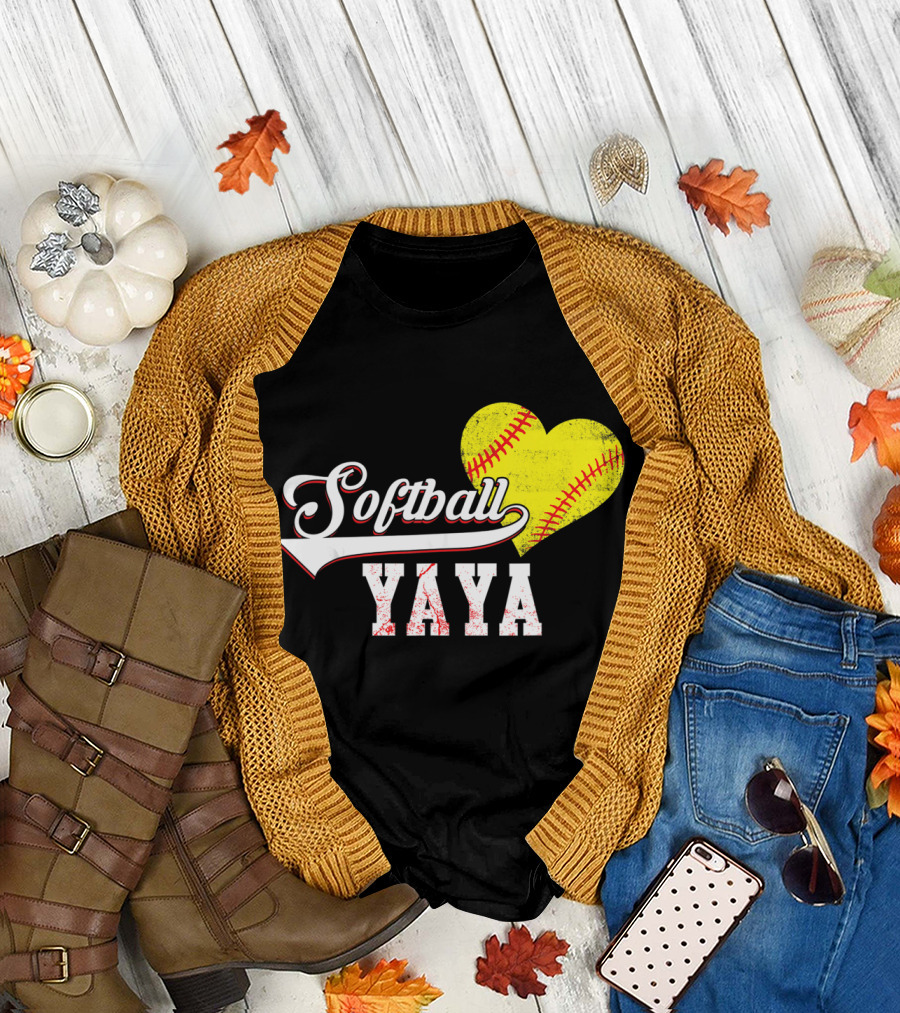 Softball Yaya Heart T-Shirt