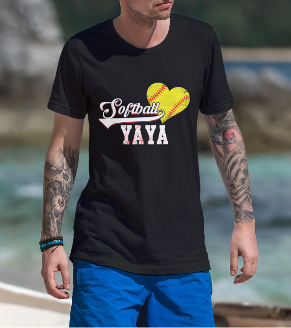 Softball Yaya Heart T-Shirt