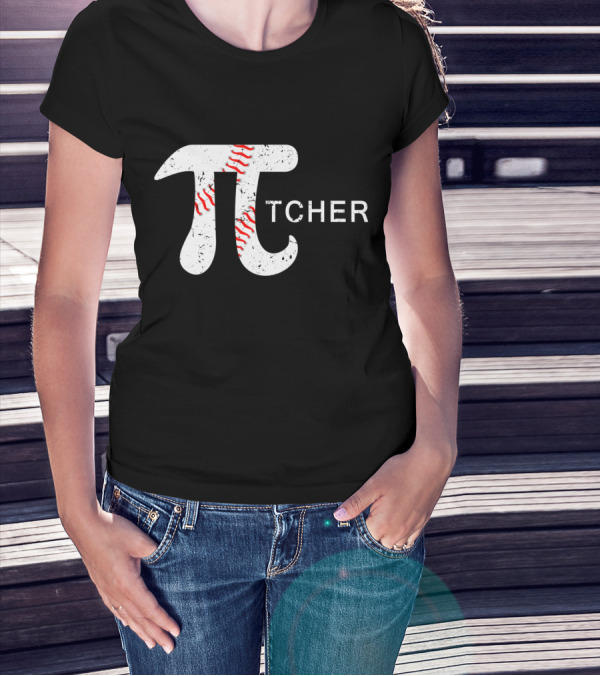 Pi Symbol Baseball Pitcher Pi Day T-Shirt