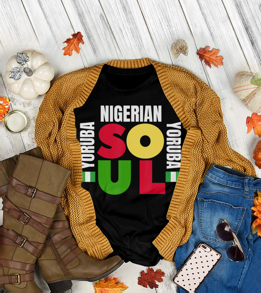 Nigerian Yoruba Soul Ancestry Celebration with Flags T-Shirt