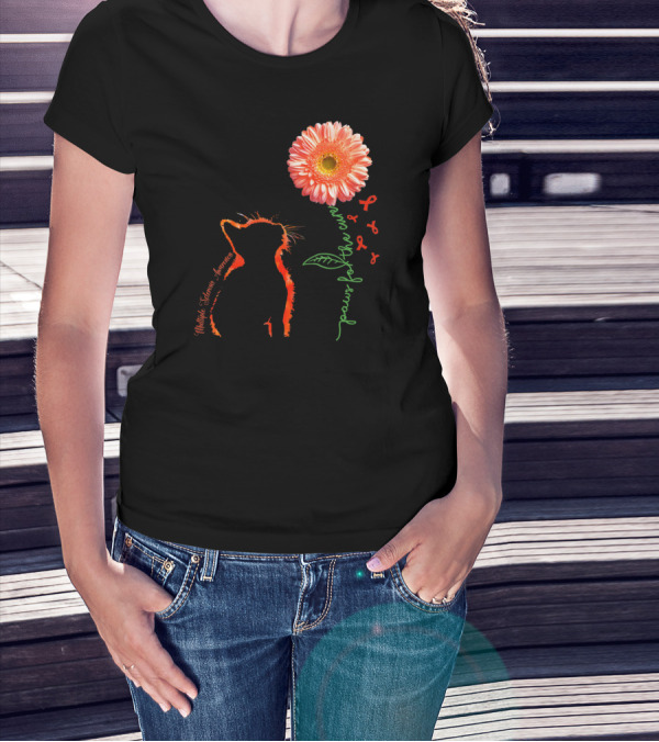 Paws For The Cure Multiple Sclerosis Awareness Cat Flower T-Shirt