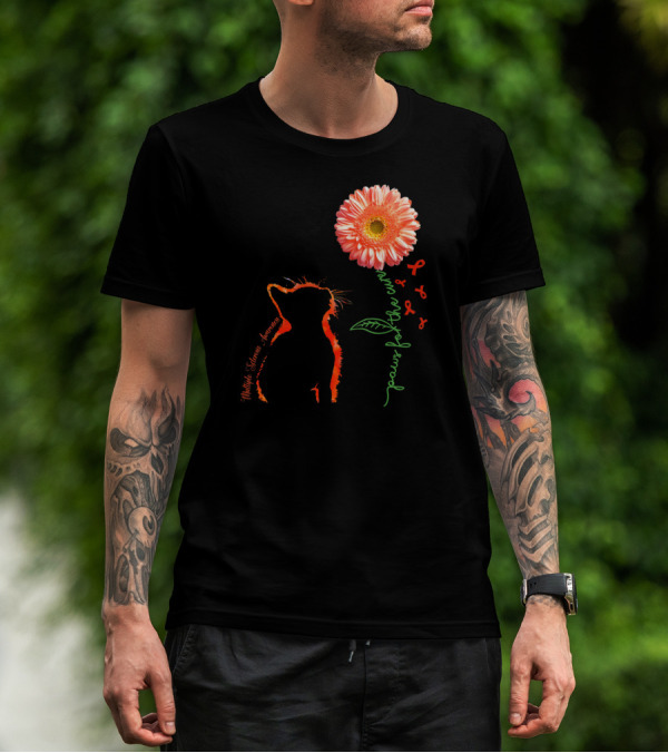Paws For The Cure Multiple Sclerosis Awareness Cat Flower T-Shirt