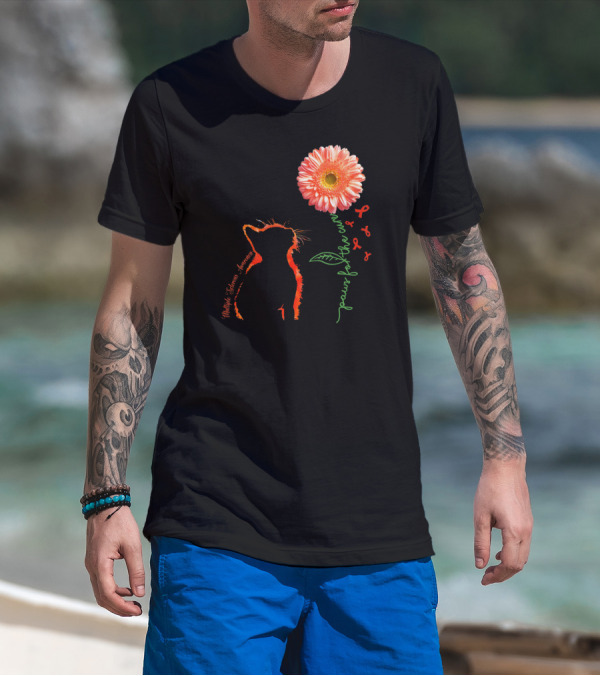 Paws For The Cure Multiple Sclerosis Awareness Cat Flower T-Shirt