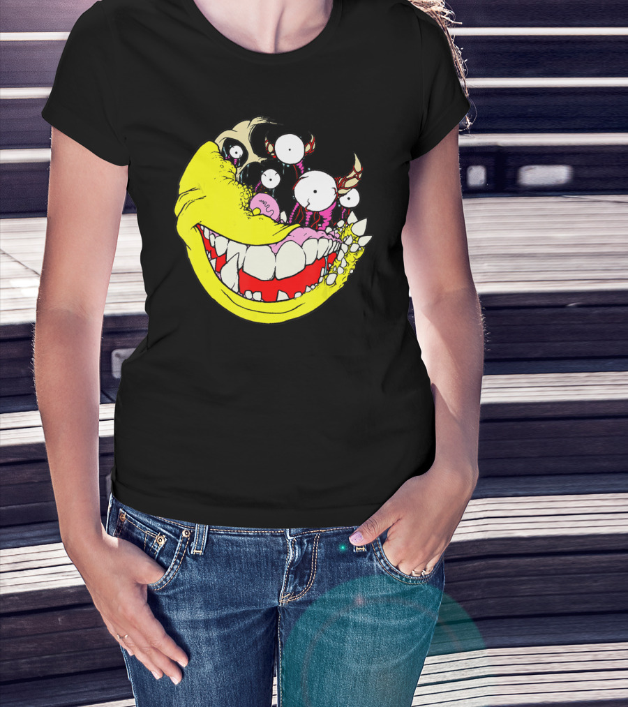 Wouldn't Hurt You To Smile Monster Face With Teeth And Eyes T-Shirt