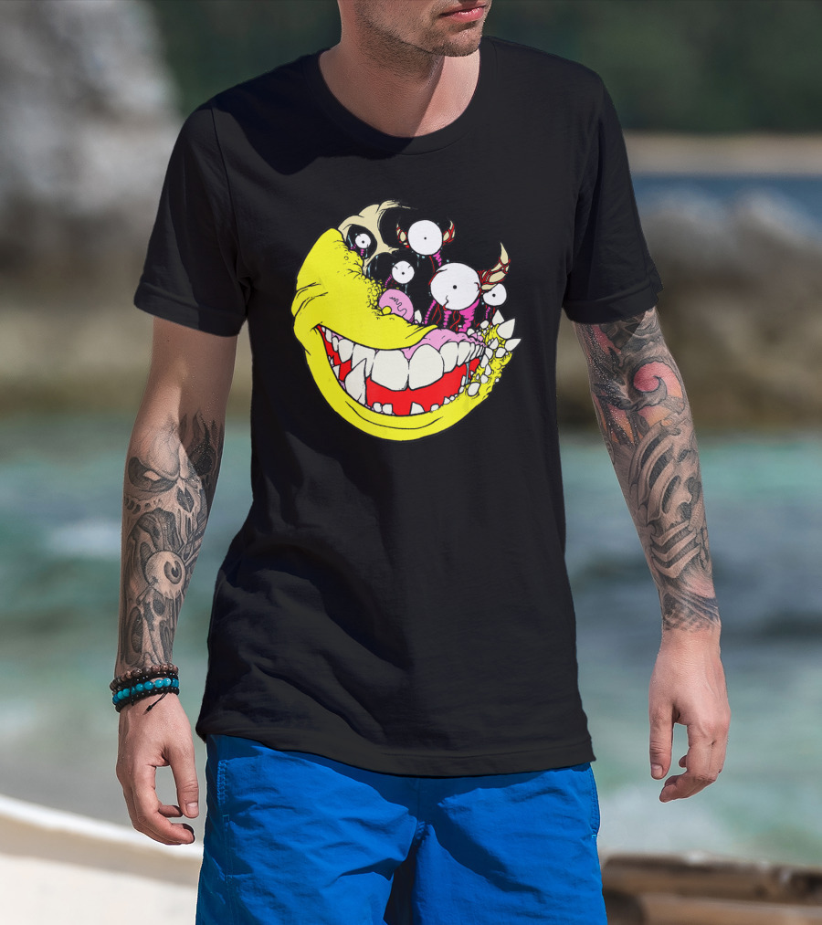 Wouldn't Hurt You To Smile Monster Face With Teeth And Eyes T-Shirt