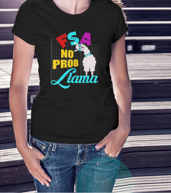 FSA No Prob Llama Teacher Bubble Sheet Fun T-Shirt