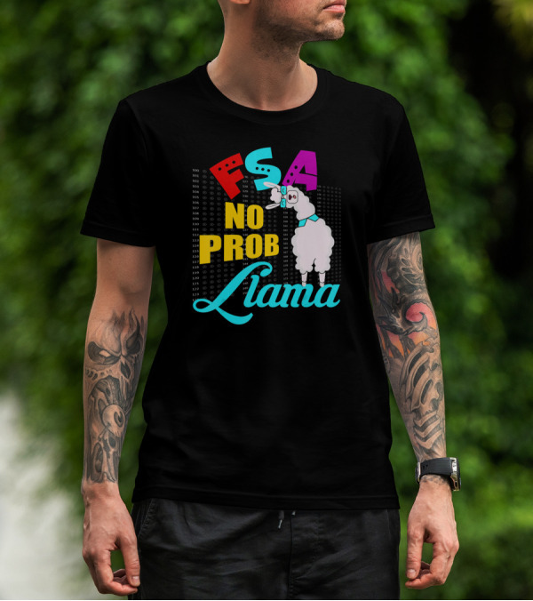 FSA No Prob Llama Teacher Bubble Sheet Fun T-Shirt